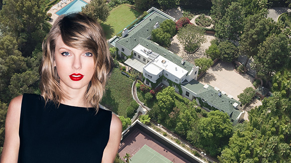 Taylor Swift and the house on Laurel Lane (Credit: FOTP, Pinterest)