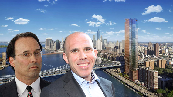 From left: Gary Barnett, Scott Rechler (credit: Getty Images) and a rendering of One Manhattan Square