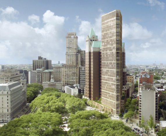Rendering of 1 Clinton Street (credit: Marvel Architects)
