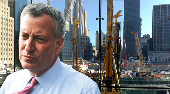 Bill de Blasio and a New York City Construction site