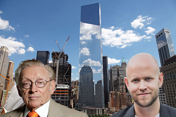 From left: Larry Silverstein, 4 World Trade Center and Spotify's Daniel Ek