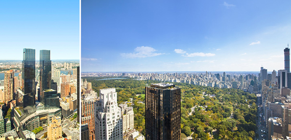 80 Columbus Circle and views from the penthouse