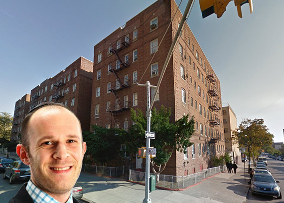 Treetop Development’s Adam Mermelstein and 560 and 570 Lefferts Avenue in Brooklyn (Credit: Google Maps)