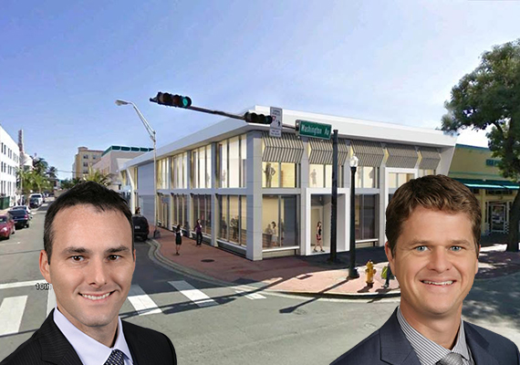 Rendering of 973 Washington Avenue, with Drew Kristol, left and Kirk Olson, right
