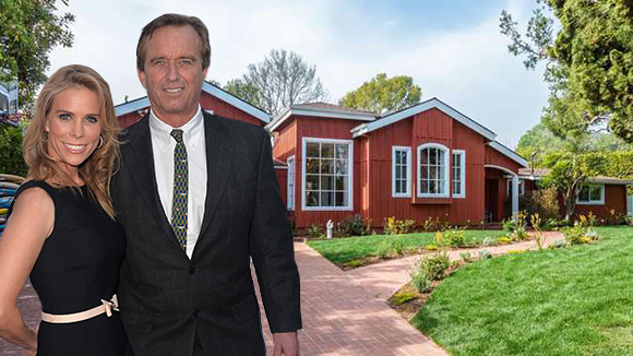 Cheryl Hines, Robert F. Kennedy, Jr., and their home on Fernhill Drive (Credit: Getty, Redfin)