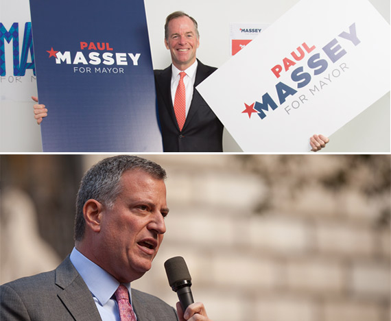 From top: Paul Massey (Credit: Larry Ford) and Bill de Blasio