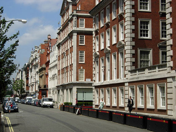 Homes on North Audley Street in London (credit: Wikimedia)