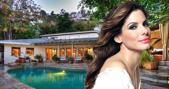 Sandra Bullock and her home on Marmont Avenue (Credit: Zillow, Official PSDs)