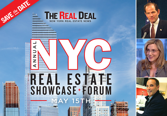 Clockwise from left: The Real Deal's May 15 event, Eliot Spitzer, Dolly Lenz and Richard Steinberg