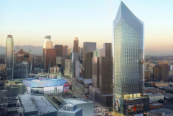 Rendering of the project at 1300 South Figueroa Street (Credit: Gensler)