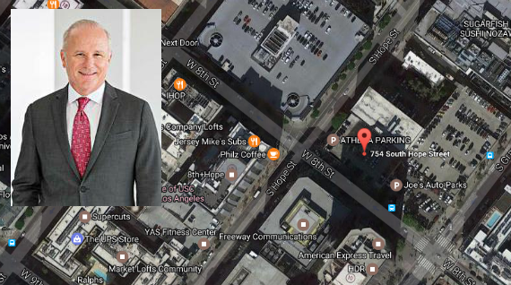 Mitsui Fudosan America CEO John Westerfield and the site at 754 South Hope Street