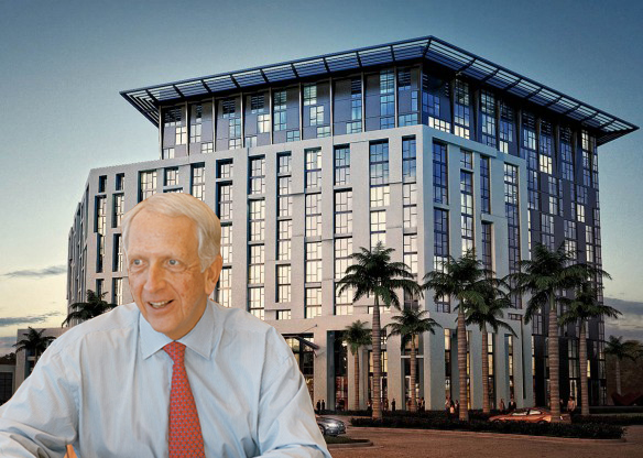 Rendering of the Hilton West Palm. Inset: Related's Ken Himmel
