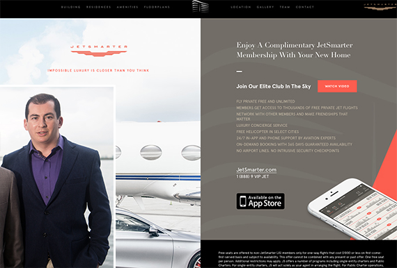 A screenshot of the JetSmarter-Aurora partnership from the development's website. Inset: Gennady Barsky