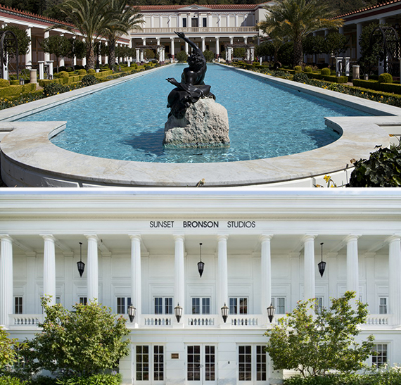 The Getty Villa (credit: Getty Images ) and Sunset Bronson Studios