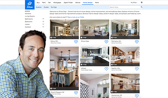 Spencer Rascoff and a screenshot of Zillow Digs