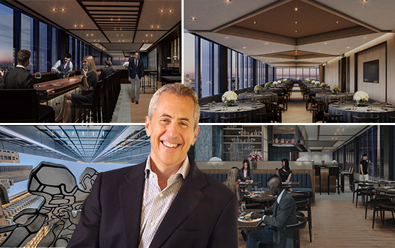 28 Liberty Street, renderings of the restaurant and Danny Meyer (Credit: 28 Liberty and Union Square Hospitality Group)