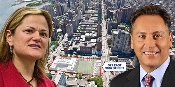 Melissa Mark Viverito, 321 East 96th Street on the Upper East Side and AvalonBay's Tim Naughton(Credit: Getty Images and CBRE)