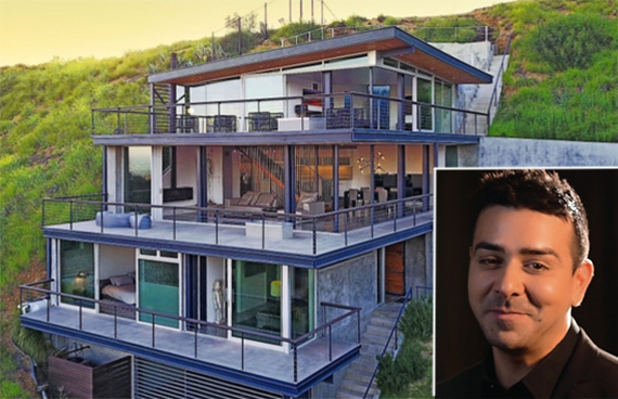 Andrew Christian and his Beachwood Canyon home (Andrewchristian.com, Redfin)