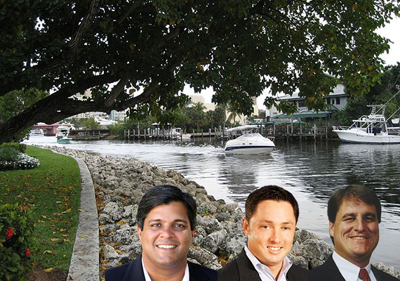 Dev Motwani, Ken Stiles and Jack Seiler on the New River in Fort Lauderdale