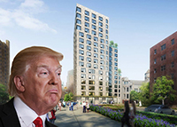 Donald Trump and the Ingersoll Senior Residences (Credit: Getty Images and Marvel Architects)