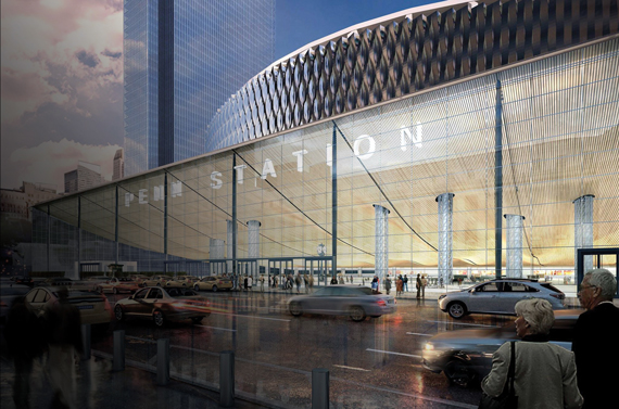 A rendering of the new Penn Station