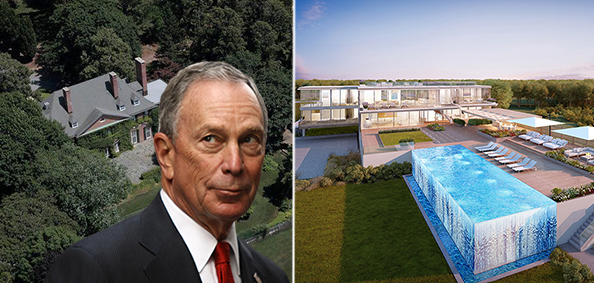 Michael Bloomberg and his mansion at 117 Whites Lane, and the $45 million spec home at 97 Mid Ocean Drive