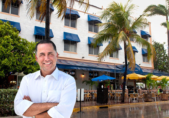 Ocean Drive in Miami Beach and Mayor Philip Levine (Ocean Drive photo by Michele Eve Sandberg/Corbis via Getty Images)