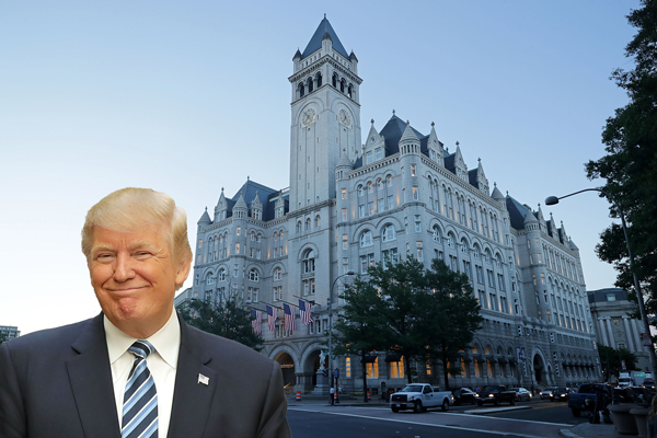 Donald Trump and the Trump International Hotel in Washington, D.C (Credit: Getty Images)