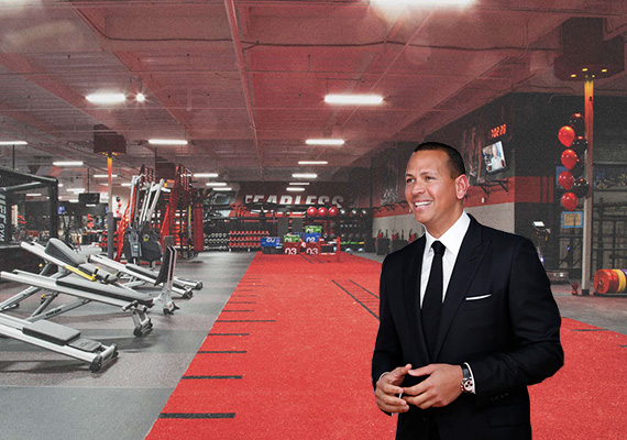 UFC Gym Kendall. Inset: Alex Rodriguez (Credit: Getty Images)