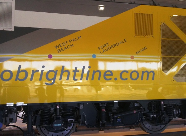 The first Brightline train delivered to South Florida
