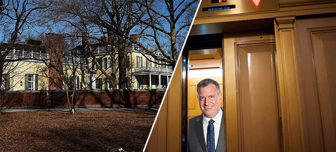 Gracie Mansion and Bill de Blasio (Credit: Getty Images)