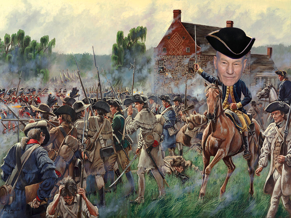 Sir Patrick Stewart fighting in the Battle of Brooklyn (image credit: Wiki Commons)