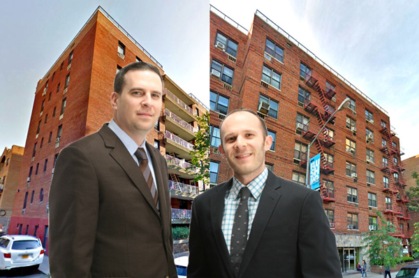 Azi Mande, Adam Mermelstein and 133-17 and 132-40 Sanford Avenue (Credit: CityRealty and CAHN Communications)