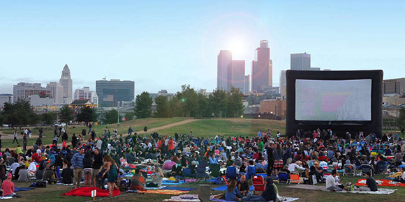 A Street Food Cinema event at the Los Angeles State Historic Park (Credit: Goldstar)