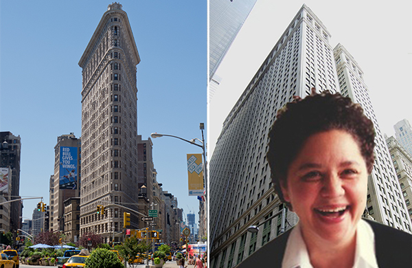 From left: the Flatiron Building, 120 Broadway and Macmillan's Annette Thomas