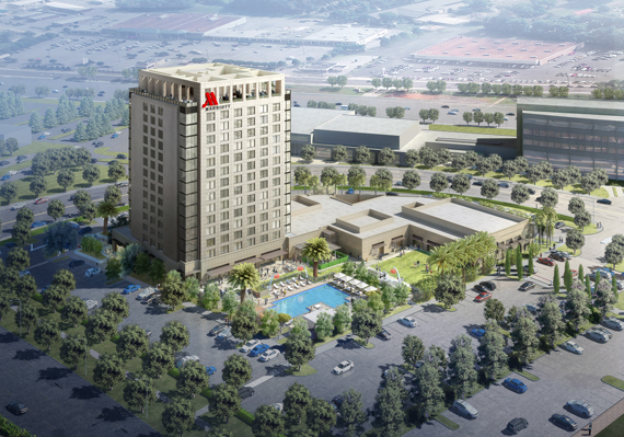 A rendering of the new Marriott hotel set to open in October 2017 in Irvine, Orange County. Credit: R.D. Olson