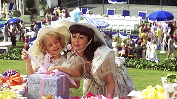 Diana Scarwid and Faye Dunaway as Christina and Joan Crawford in "Mommie Dearest" (Credit: MGM Studios)