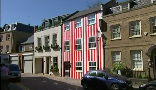 A screen shot from a video of the house in the South End cul-de-sac in London