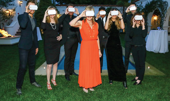 A group of brokers attending a recent Nourmand &amp; Associates open house at 704 North Bedford Drive modeled the latest technology in high-end real estate: virtual-reality house tours.
