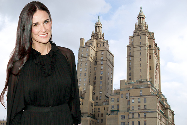 The San Remo at 145-146 Central Park West and Demi Moore (Credit: Getty Images)