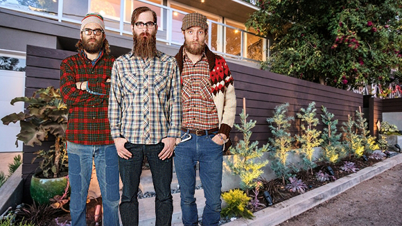 Generic hipsters and a horizontal fence