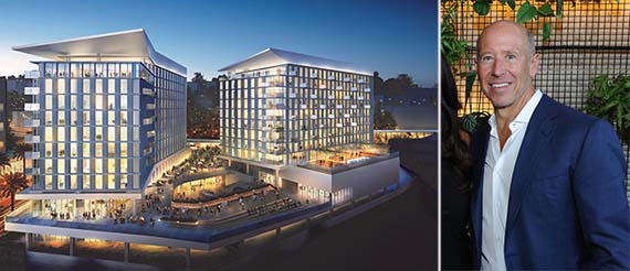 Barry Sternlicht (credit: Getty) and a rendering of the James Hotel