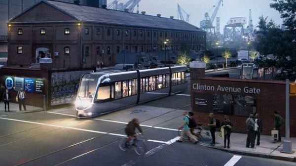 Rendering of BQX (Credit: Friends of the Brooklyn Queens Connector)