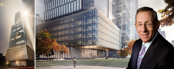 Renderings of 50 Hudson Yards (credit: The Monument) and Stephen Ross