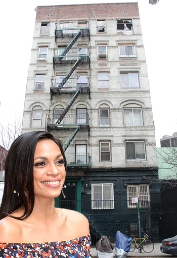 544 East 13th Street and Rosario Dawson (Credit: Getty Images)
