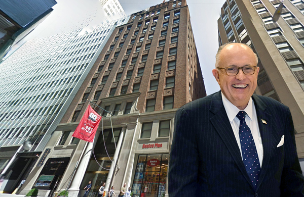 85 John Street and Rudy Giuliani (Credit: Google Maps and Getty Images)