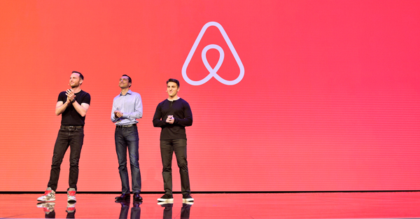 From left: Airbnb Founders Chief Product Officer Joe Gebbia, CTO Nathan Blecharczyk and CEO Brian Chesky