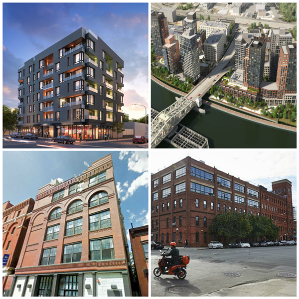 Clockwise, from left: 225 East 138th Street; 2401 Lincoln Avenue; 112 Lincoln Avenue; and 305 East 140th Street