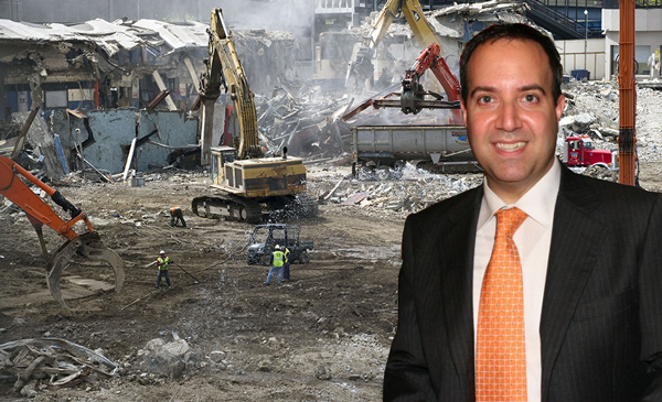 Carlo Scissura and an NYC construction site (Credit: NYC.gov and Getty Images)