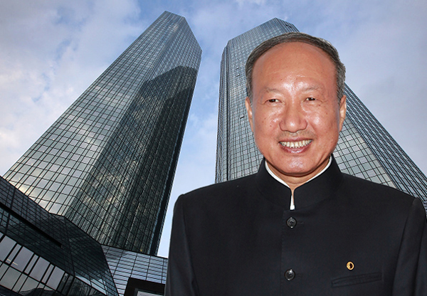 The Frankfurt Deutsche Bank Headquarters and Chen Feng (Credit: Getty Images)